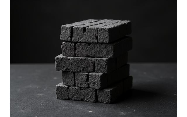 Uniform briquettes of charcoal for consistent burn