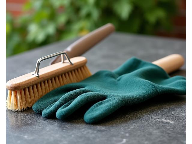 Durable grill cleaning brush and heat-resistant BBQ gloves