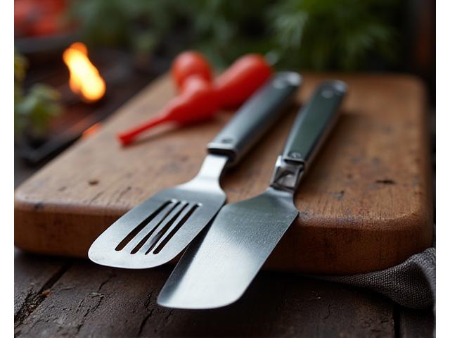 High-quality stainless steel grilling spatula and tongs kit