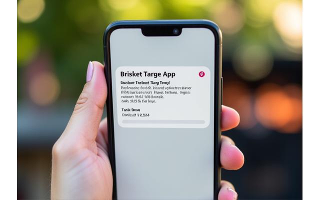 Smartphone showing a notification for grill temperature ready