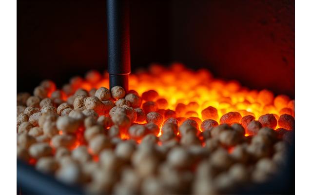 Automated pellet hopper feeding a grill