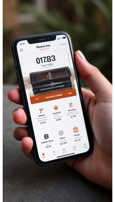 Smart grill app interface showing precise temperature control