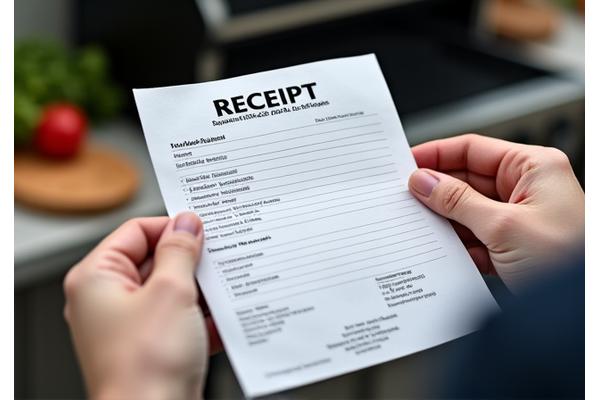 A close-up of a receipt for a grill purchase, emphasizing terms and conditions.